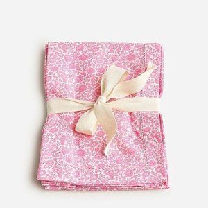 J. Crew x Liberty London Fabrics - Set of 4 Cloth Placemats - Pink White Floral